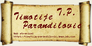 Timotije Parandilović vizit kartica